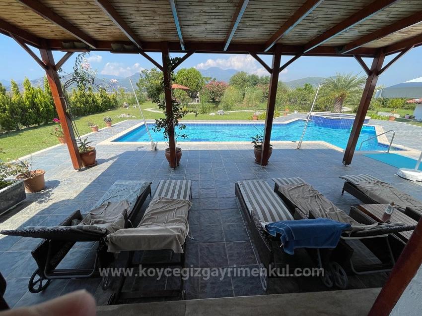 Luxury 4+1 Villa For Sale On A 7000M2 Plot With Dalyan Iztuzu Beach View